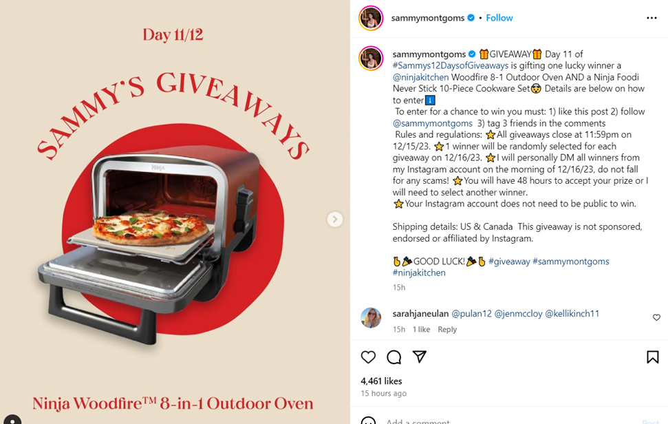 tag a friend instagram giveaway idea